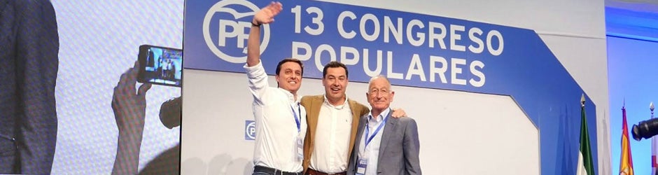 Amat, tras la reelección, junto a García y Moreno Bonilla