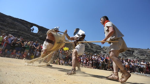 Una exhibición en el anfiteatro romano