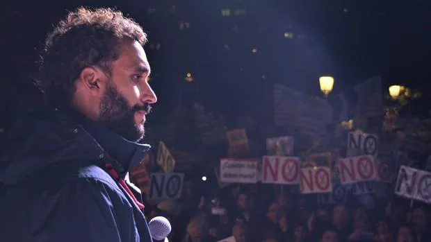 Spiriman, en una manifestación contra los recortes en la sanidad andaluza