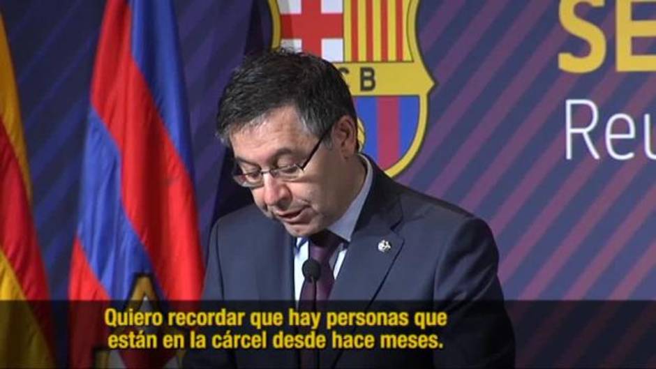 Bartomeu: "Es lamentable que se requisen camisetas amarillas antes de un partido de fútbol"