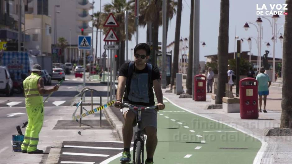 Nuevo tramo del carril bici en Cádiz