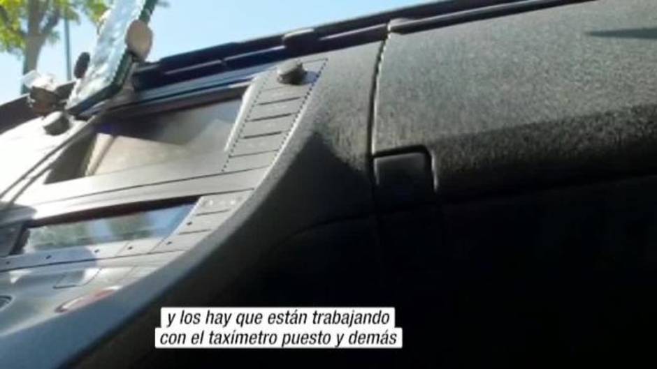 Parte de los taxis de Madrid se solidarizan con la huelga de Barcelona