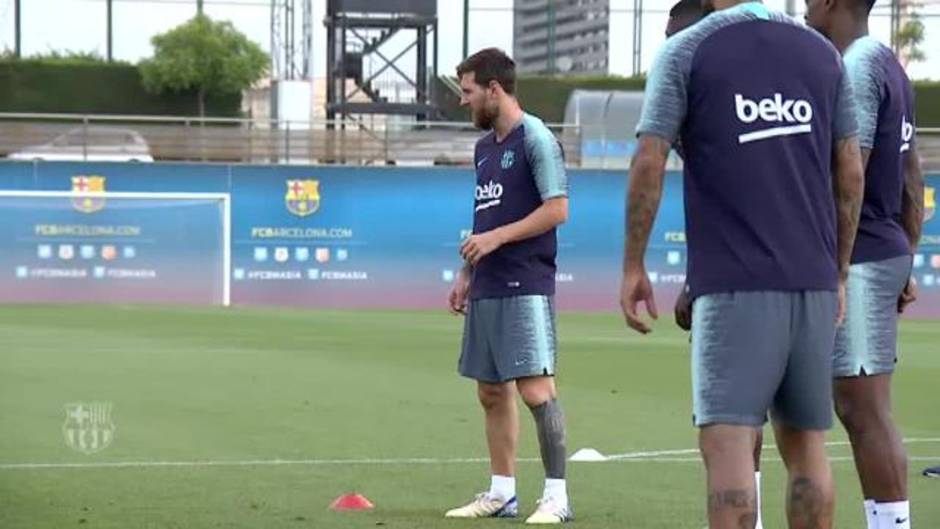 Último entrenamiento del Barça antes del partido ante el Boca Juniors