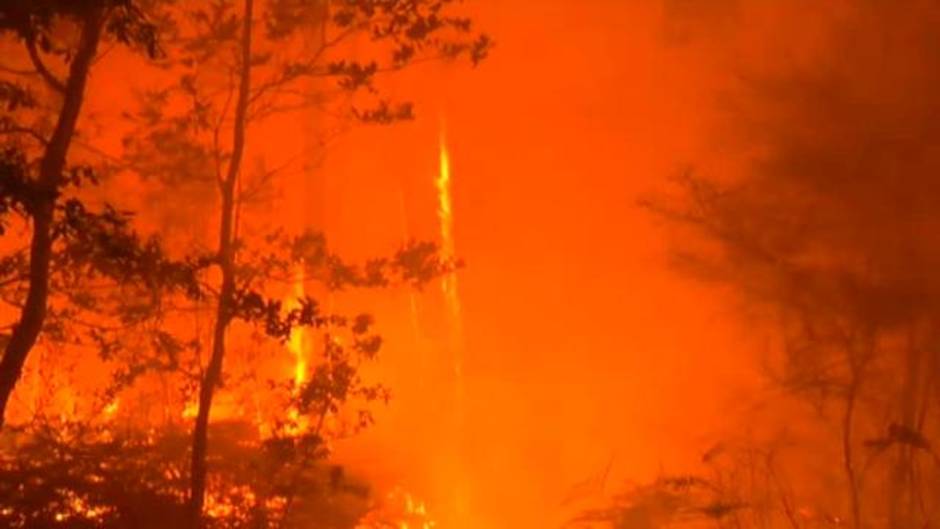 Los bomberos controlan dos incendios en Tomiño (Pontevedra)