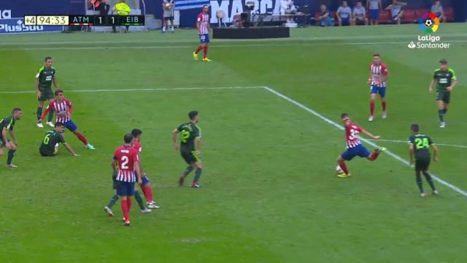 Gol de Borja Garcés (1-1) en el Atlético de Madrid - Éibar