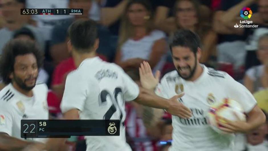 Gol de Isco (1-1) en el Athletic (1-1) Real Madrid