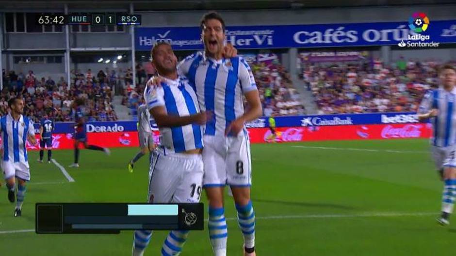 Gol de Mikel Merino (0-1) en el Huesca 0-1 Real Sociedad