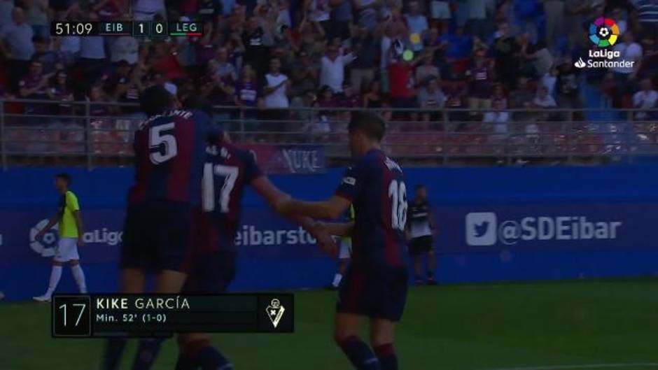 Gol de Kike García (1-0) en el Eibar 1-0 Leganés