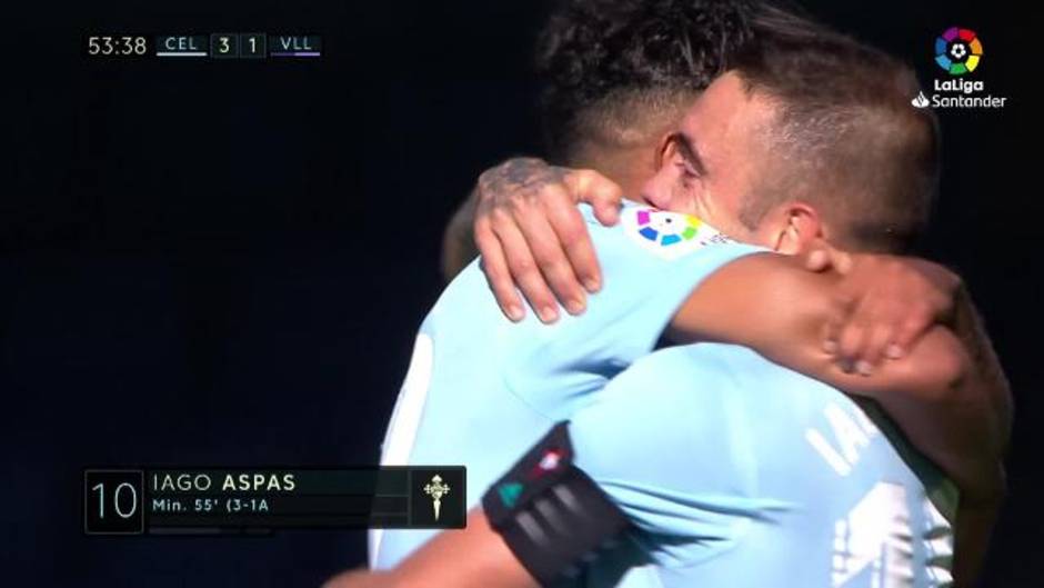 Gol de Aspas (3-1) en el Celta de Vigo 3-3 Real Valladolid