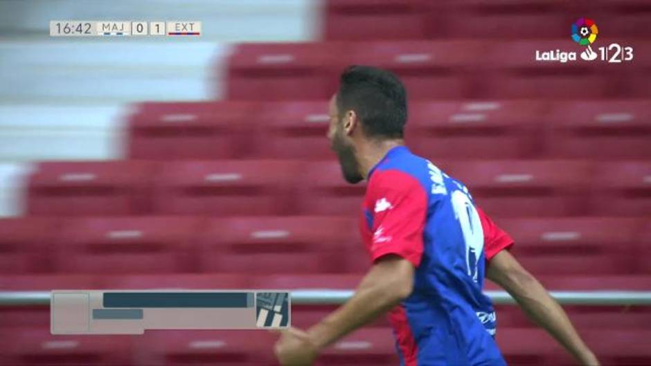 Gol de Enric Gallego (0-1) en el Rayo Majadahonda 1-4 Extremadura