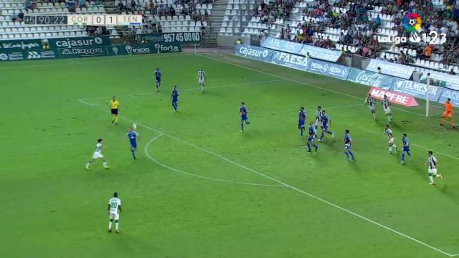 El gol de Álvaro Aguado (1-1) en el Córdoba 1 - 1 Tenerife