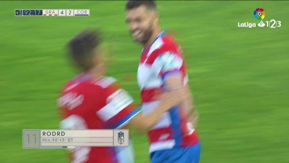 Gol de Rodri (4-2) en el Granada 4-2 Córdoba