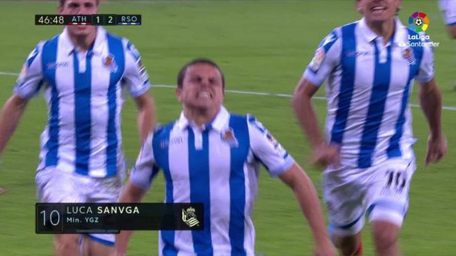 LaLiga Santander (J8): Gol de Sangalli (1-2) en el Athletic 1 - 3 Real Sociedad