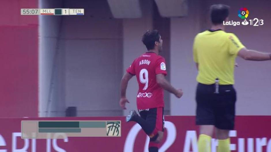 Gol de Abdón Prats Bastidas (3-1) en el Mallorca 4-1 Tenerife