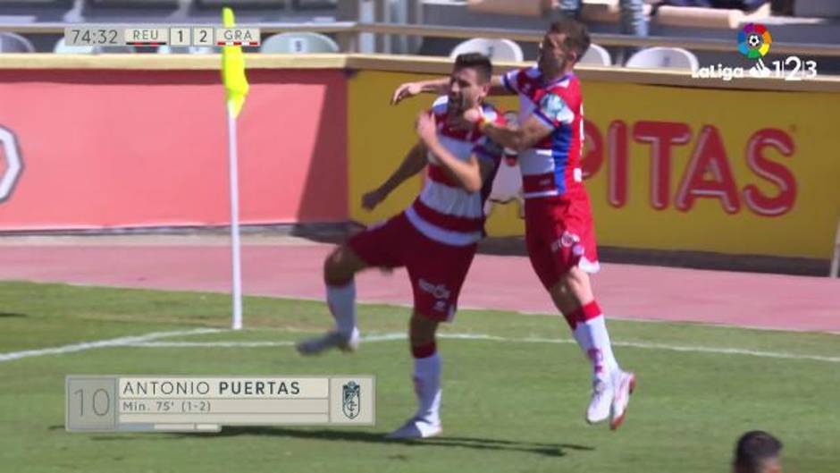 Gol de Antonio Puertas (1-2) en el Reus 1-2 Granada