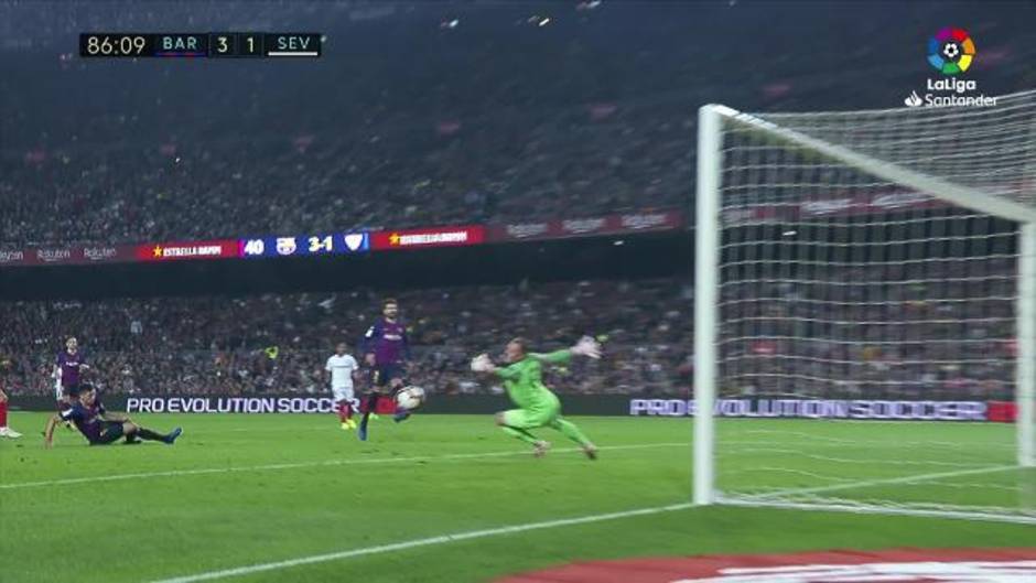 El doble paradón de Ter Stegen que puso en pie al estadio