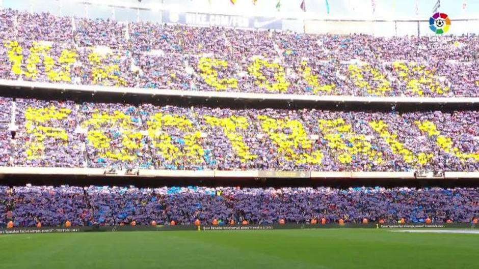 Espectacular mosaico en el Barcelona 5-1 Real Madrid