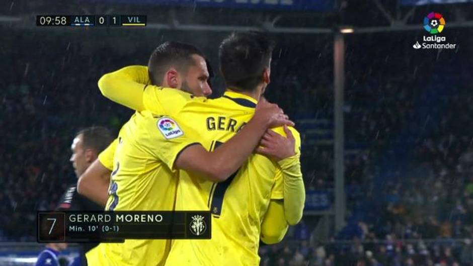 Gol de Gerard Moreno (0-1) en el Deportivo Alavés 2-1 Villarreal