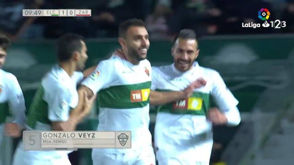 Gol de Verdú (1-0) en el Elche 2-0 Zaragoza