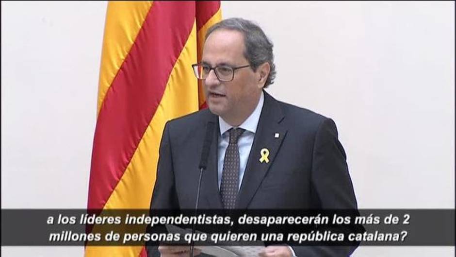 Torra: "Sánchez ha decidido ser cómplice de la represión"