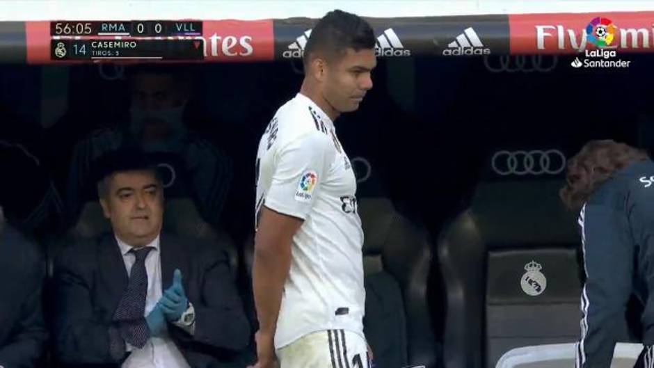 El enfado de Casemiro al ser cambiado