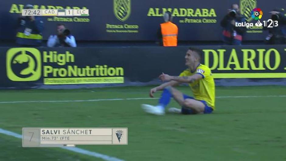 LaLiga 123 (J12) Gol de Salva Sánchez (4-1) en el Cádiz 5-1 Elche