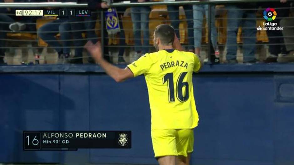 Gol de Alfonso Pedraza (1-1) en el Villarreal 1-1 Levante