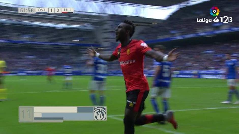 Gol de Lago Junior (1-1) en el Real Oviedo 1-1 Mallorca