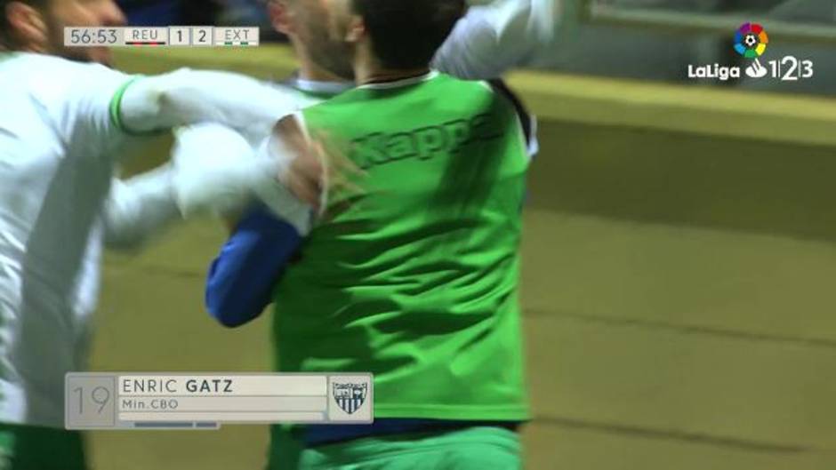 Gol de Enric Gallego (1-2) en el Reus 1-4 Extremadura