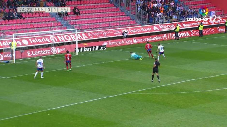 Gol de Aitor García (0-2) en el Numancia 1-2 Rayo Majadahonda