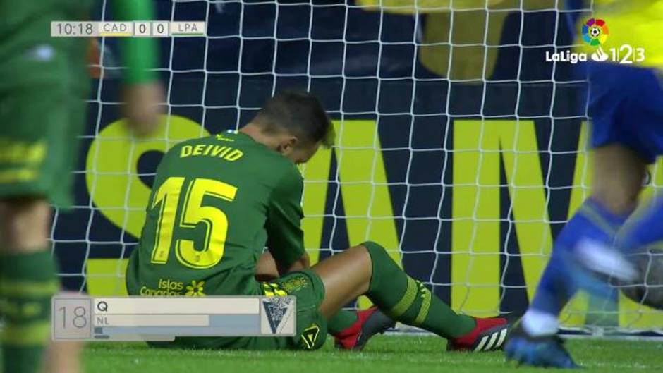 Gol de Deivid Rodríguez (pp) (1-0) en el Cádiz 4-1 Las Palmas