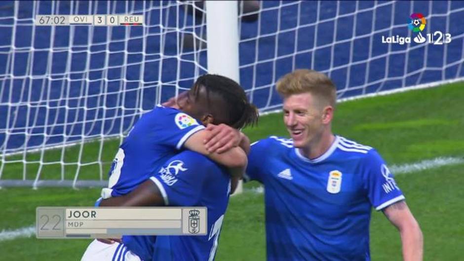 Gol de Joselu (3 - 0) en el Real Oviedo 3 - 0 Reus