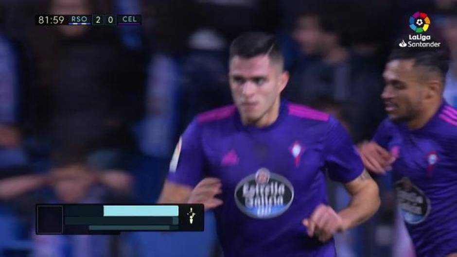 LaLiga (J13): Gol de Maxi Gómez (2-1) en el Real Sociedad 2-1 Celta de Vigo