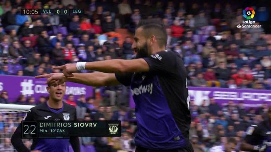 Gol de Siovas (0-1) en el Real Valladolid 2 - 4 Leganés