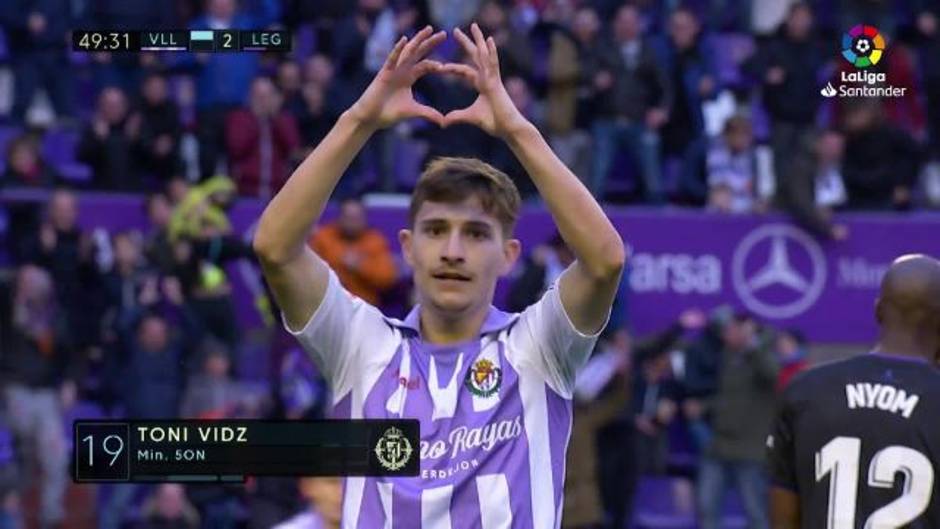 Gol de Toni (1-2) en el Real Valladolid 2 - 4 Leganés