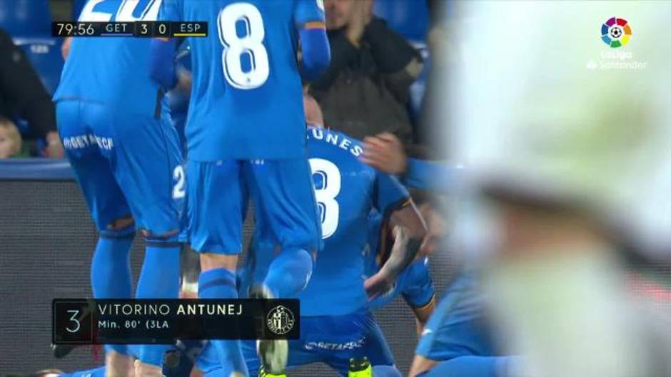 Gol de Antunes (3-0) en el Getafe 3-0 Espanyol