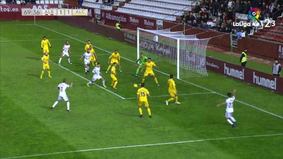 Gol de Jérémie Bela (2-1) en el Albacete 2-1 Alcorcón