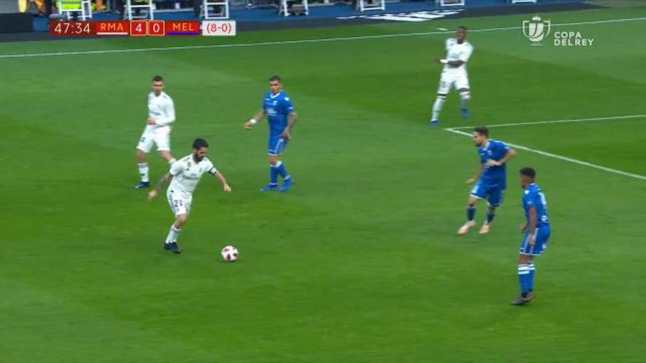 Gol de Isco (4-0) en el Real Madrid 6-1 Melilla