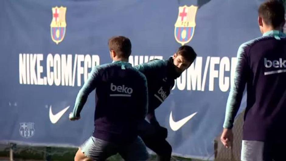 El Barça ya prepara el derbi del sábado frente al Espanyol