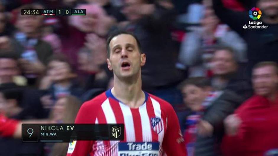 Liga Santander (J15): Gol de Kalinic (1-0) en el Atlético 3 - 0 Alavés