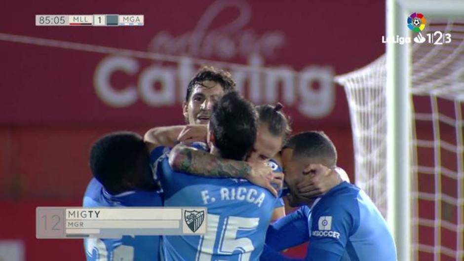 LaLiga123 (J17) Tercer gol del Mallorca 1-Málaga 2