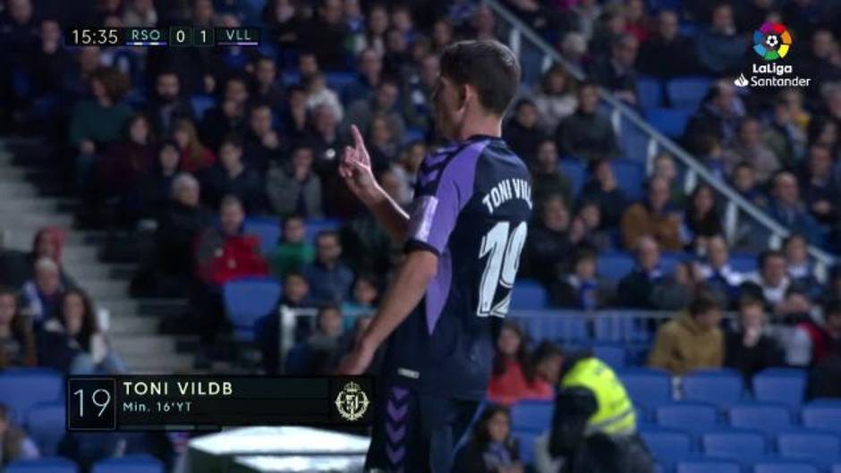 Gol de Toni Villa (0-1) en la Real Sociedad 1- 2 Valladolid