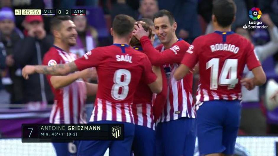 LaLiga (J16): Gol de Griezmann en el Real Valladolid 2 - 3 Atlético de Madrid