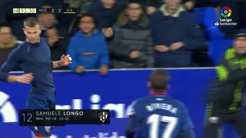 Gol de Longo (2-2) en el Huesca 2-2 Villarreal