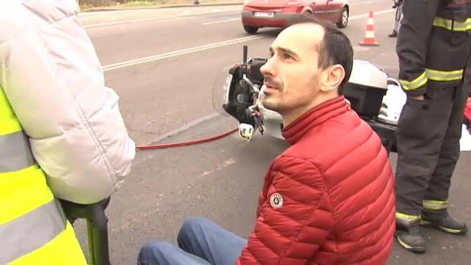 Un ataúd en plena carretera de Orense para concienciar a los conductores