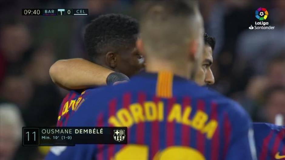 Gol de Dembélé (1-0) en el Barcelona 2-0 Celta