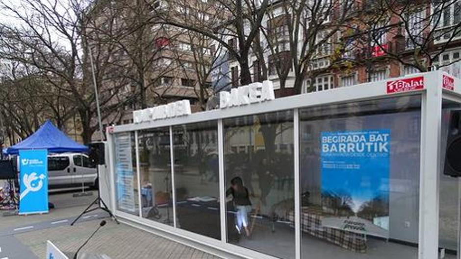 La «celda» dedicada a los presos de ETA en pleno centro de Pamplona