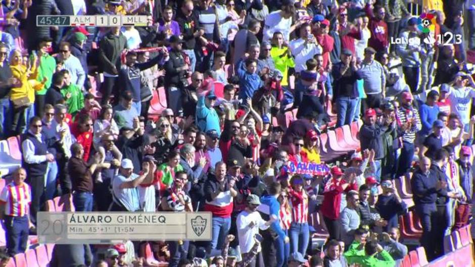 Gol de Álvaro Jiménez (1-0) en el Almería 2-0 Mallorca