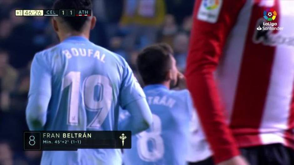 Gol de Fran Beltrán (1-1) en el Celta 1 - Athletic 2