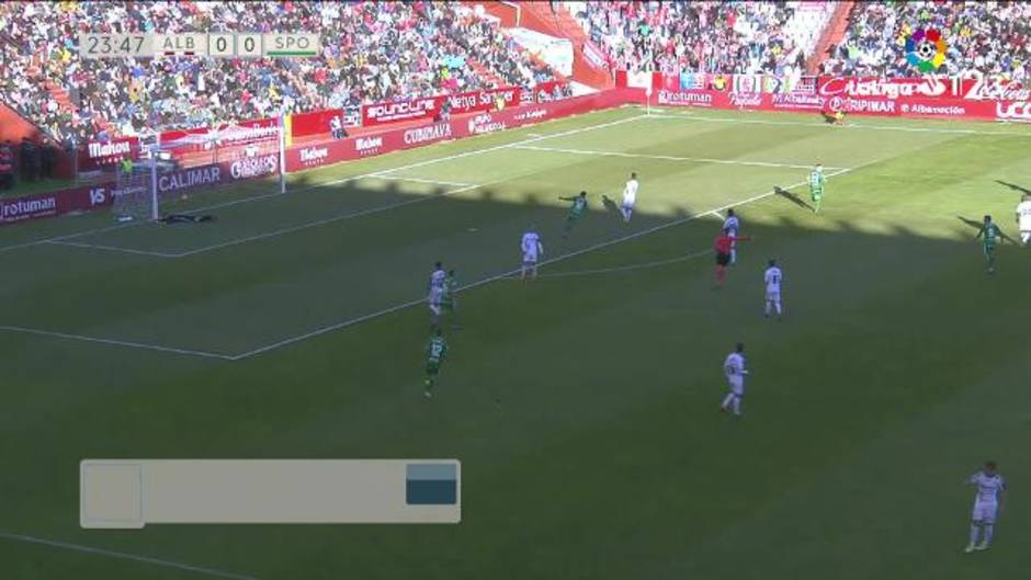 Gol de Djurdjevic (0-1) en el Albacete 1-1 Sporting